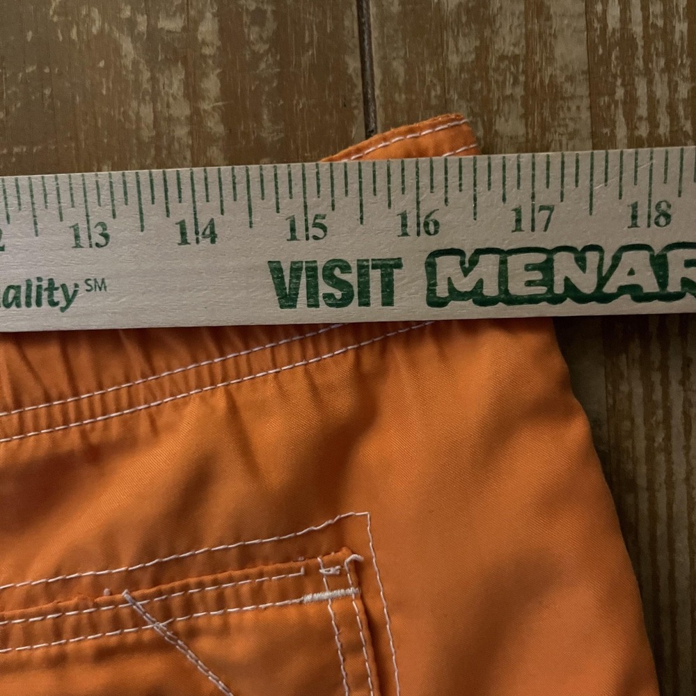 Op Swim Trunks Mens Medium Orange Cargo Lined Elastic Waist Pockets Surf - Picture 4 of 6